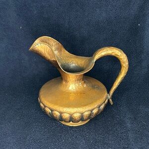 Copper Jug Vase, Hammered Copper by Egidio Casagrande. Made in Italy approx 1940